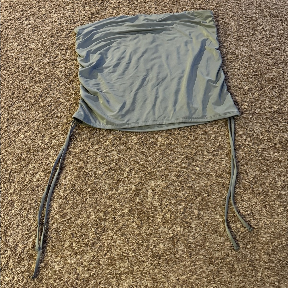 Express green tube top with ties on the sides
